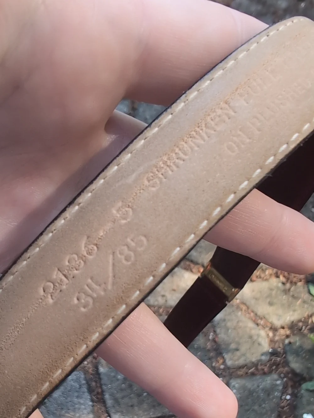 Double Logo Gold Yves Saint Laurent Brown Leather Belt with Gold Accent